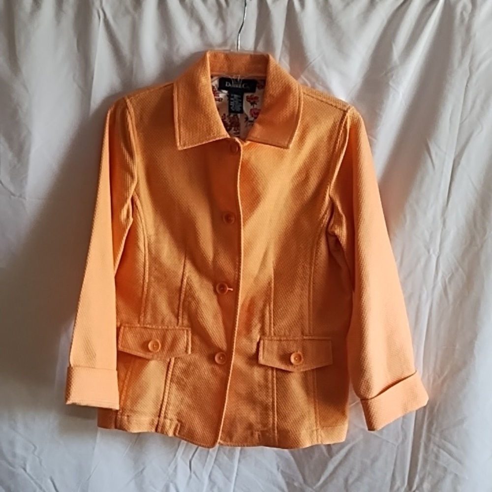 Denim & Company Cotton Jacket Peach Extra Small